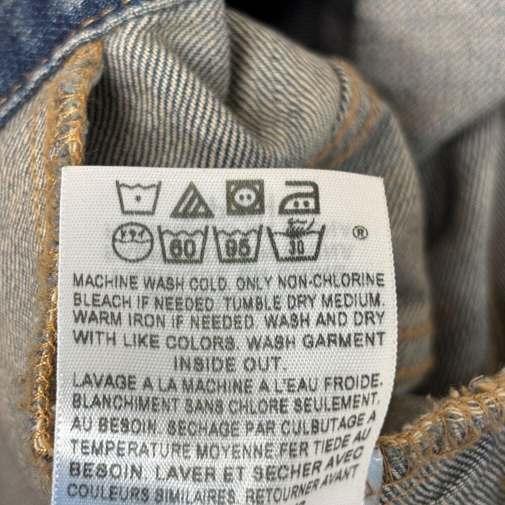 Levi's Men Sleeveless Trucker Denim Jean Vest Jacket Size Small C055 -22 - Picture 7 of 13